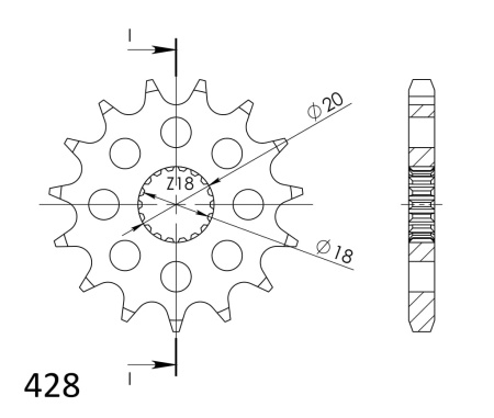 Pinion fata SUPERSPROX CST-426:14 14T, 428 - Img 2