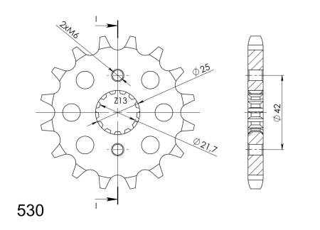 Pinion fata SUPERSPROX CST-513:17 17T, 530 - Img 2