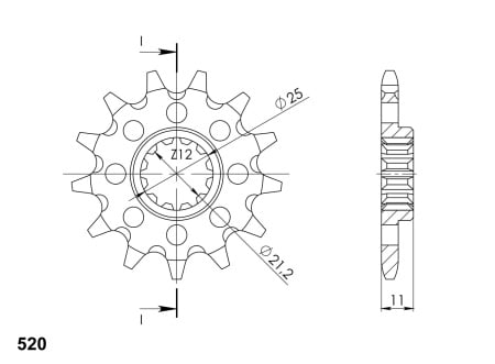 Pinion fata SUPERSPROX CST-824:13 13T, 520 - Img 2