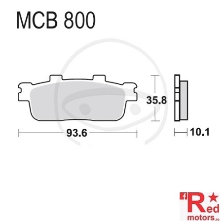 Placute frana fata SCOOTER SINTERED SRM TRW ALTN 93.6x35.8x10.1 MCB800 pentru Daelim S3 125, Kymco K-XCT 300, Peugeot LXR 125, Joymax 125