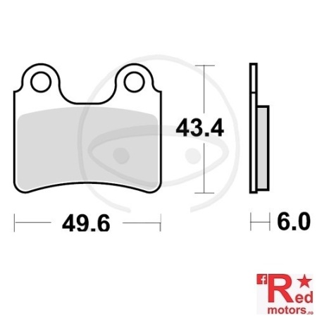 Placute frana fata SCOOTER STD TRW LUCAS 49.6x43.4x6 pentru AJP PR3 125, PR3 200, PR4 125, Beta Evo 125, Gas Gas TXT 50, TXT 250