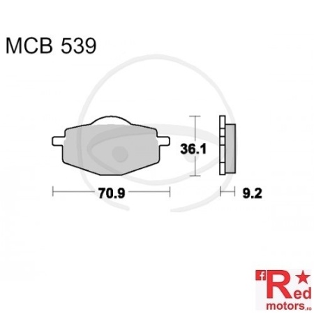Placute frana fata STD TRW ALTN 70.9x36.1x9.2 MCB539 pentru Beta Euro 350, Gilera RC 600, Malaguti Blog 125, MBK XC 125, SFM Bee 125, Yamaha DT 125, XT 600, RD 80