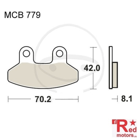 Placute frana fata STD TRW LUC 70.2x42x8.1 MCB779 pentru SYM EuroMX 125, RS 50, VS 125