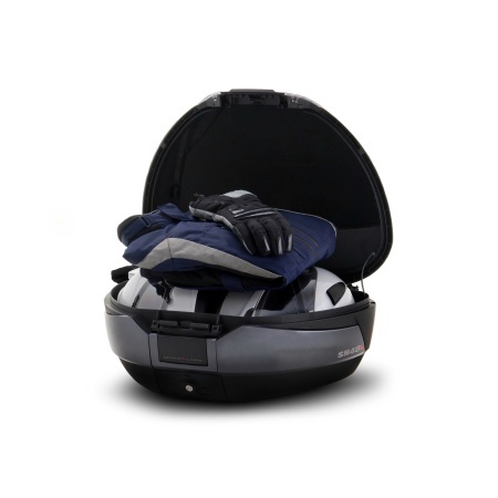 Top case SHAD SH48 D0B48406R New Titanium with backrest, carbon cover and PREMIUM SMART lock - Img 6