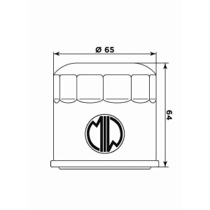 Filtru de ulei MIW H1015 (alt. HF204) - Img 2