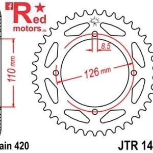 Foaie/pinion spate JTR1465.47 420 cu 47 de dinti pentru Kawasaki KX 65