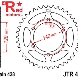 Foaie/pinion spate JTR469.53 428 cu 53 de dinti
