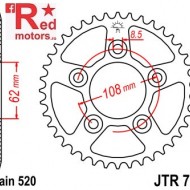 Foaie/pinion spate JTR701.41 520 cu 41 de dinti pentru Aprilia RS 125, Cagiva Mito 125