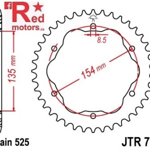 Foaie/pinion spate JTR761.38 525 cu 38 de dinti