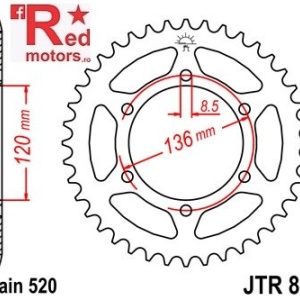 Foaie/pinion spate JTR846.43 520 cu 43 de dinti
