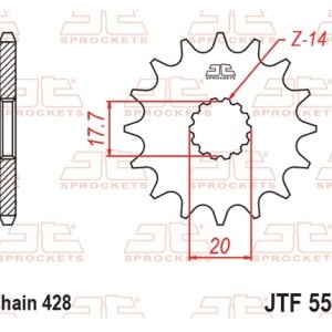 Kit de lant D.I.D Chain - Argintiu lant 428 NZ, Non-sealed, pinion fata JT, foaie spate JT pentru YAMAHA YZ 85 2019-2025 - Img 4