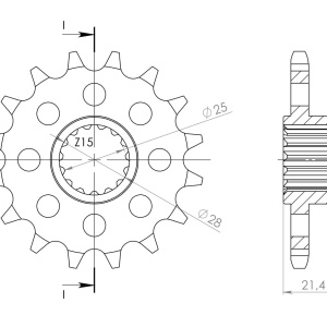 Kit de lant D.I.D Chain - Argintiu lant 525 ZVM-X, X-Ring, pinion fata SUPERSPROX, foaie spate SUPERSPROX pentru APRILIA Dorsoduro 900 2017-2021 - Img 3