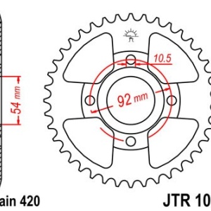 Kit de lant D.I.D Chain - Auriu lant 420 NZ, Non-sealed, pinion fata JT, foaie spate JT pentru YAMAHA TZR 50 2004-2006 - Img 5