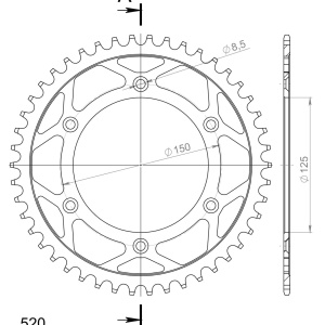 Kit de lant D.I.D Chain - Auriu lant 520 ERVT, X-Ring, pinion fata SUPERSPROX, foaie spate SUPERSPROX pentru HUSQVARNA FE 350 2024 - Img 4
