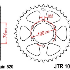 Kit de lant D.I.D Chain - Auriu lant 520 VX, X-Ring, pinion fata JT, foaie spate JT pentru HYOSUNG GV 250 Aquila 2004-2015 - Img 5