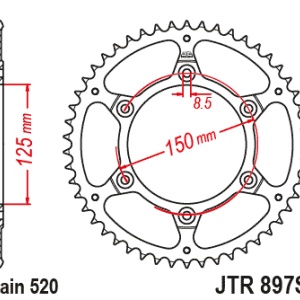 Kit de lant D.I.D Chain - Auriu lant 520 VX, X-Ring, pinion fata JT cauciucat, foaie spate JT pentru KTM 890 SMT 2024 - Img 5