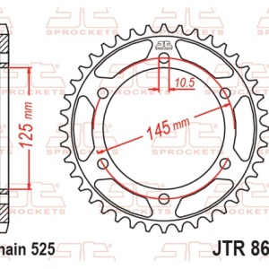 Kit de lant D.I.D Chain - Auriu lant 525 ZVM-X, X-Ring, pinion fata JT cauciucat, foaie spate JT pentru YAMAHA TDM 850 1991-1995 - Img 6
