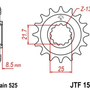 Kit de lant D.I.D Chain - Auriu lant 525 ZVM-X, X-Ring, pinion fata JT cauciucat, foaie spate JT pentru KAWASAKI Versys 1000 / S / SE 2012-2024 - Img 3