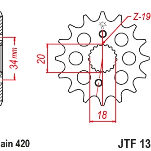 Kit de lant EK - Argintiu lant 420 DEH, Non-sealed, pinion fata JT, foaie spate JT pentru HONDA CRF 150 R / RB 2007-2025 - Img 3