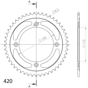 Kit de lant EK - Argintiu lant 420 DEH, Non-sealed, pinion fata SUPERSPROX, foaie spate SUPERSPROX pentru HONDA CR 80 R / RB 1985 - Img 5