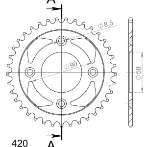 Kit de lant EK - Argintiu lant 420 DEH, Non-sealed, pinion fata SUPERSPROX, foaie spate SUPERSPROX pentru HONDA XR 50 R 2003-2004 - Img 5