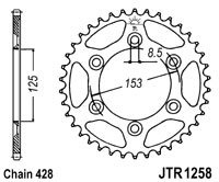 Kit de lant EK - Argintiu lant 428 DEH, Non-sealed, pinion fata JT, foaie spate JT pentru HONDA XR 125 L 2003-2008 - Img 6