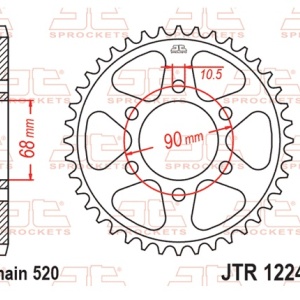 Kit de lant EK - Argintiu lant 520 DEX, X-Ring, pinion fata JT, foaie spate JT pentru HONDA CB 300 R 2019-2025 - Img 7