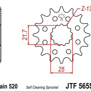 Kit de lant EK - Auriu lant 520 RRSM, Non-sealed, pinion fata JT, foaie spate JT pentru YAMAHA WR 450 F 2007-2025 - Img 3