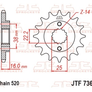 Kit de lant EK - Auriu lant 520 ZVX, X-Ring, pinion fata JT cauciucat, foaie spate JT pentru DUCATI Monster 750 Dark 2002 - Img 3