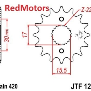 Kit lant DID GOLD fara O-ring 420 T/S pentru Honda CR80 RT,RV,RW,RX,RY,R-1,R-2 1996-2002 - Img 2