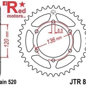 Kit lant DID GOLD X-Ring PRO-STREET 520 VX pentru Yamaha SRX600 (1XL,1XM) 1986-1994 - Img 3