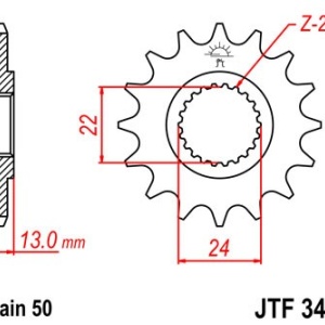 Pinion fata JT JTF 3411-16 16T, 530 - Img 2