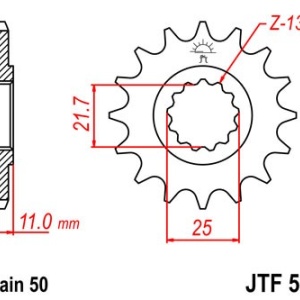 Pinion fata JT JTF 580-15 15T, 530 - Img 2