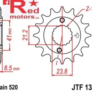 Pinion fata JTF 1322 cu 13 dinti