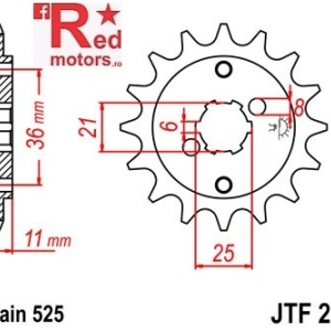 Pinion fata JTF 290 cu 14 dinti