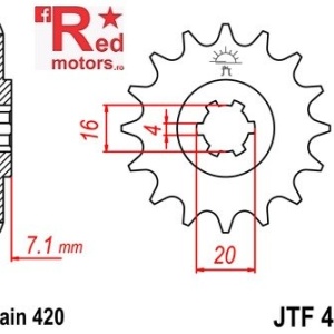 Pinion fata JTF 413 cu 16 dinti