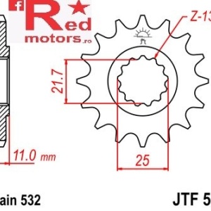 Pinion fata JTF 584 cu 17 dinti