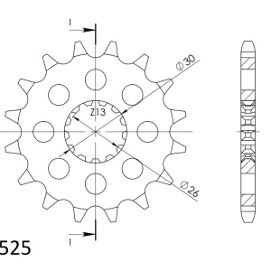 Pinion fata SUPERSPROX CST-1183:19 19T, 525 - Img 2