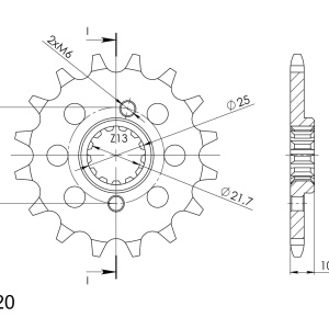Pinion fata SUPERSPROX CST-308:14 14T, 520 - Img 2