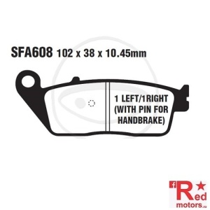 Placute frana fata SCOOTER EBC 102x38x10.45 FA608 pentru Daelim S3 250, Kymco Grand Dink 300, Xciting 400, Yager 300
