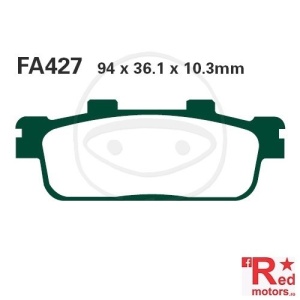 Placute frana fata SCOOTER EBC 94x36.1x10.3 FA427 pentru Daelim S3 125 Fi, SYM Citycom 125, HD2 125 DD, TGB X-Large 125 EFI