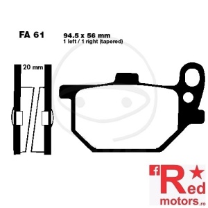Placute frana fata semi-sinterizate 94.5x56 EBC FA61 pentru Yamaha XS 750 SE