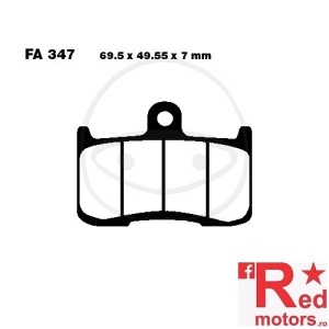 Placute frana fata SINTERED GPFAX EBC ALTN 69.5x49.55x7 FA347 pentru Indian Chief 1800, Kawasaki Z 800, Z 1000, Suzuki GSX 1300, Triumph Daytona 675, Tiger 1050, Victory Boardwalk 1800