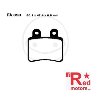Placute frana fata SINTERED HH EBC 50.1x47.4x6.8 FA350 pentru Beta RE 125, Derbi Senda 50, Senda 125, HM-Moto CRE 50, Rieju NKD 125, Sherco SE 50, Yamaha XT 125