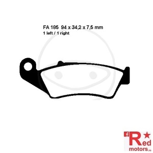 Placute frana fata SINTERED MX-S EBC RACING MX 94x34.2x7.5 FA185 pentru AJP PR5 250 Enduro, Aprilia MXV 450, RXV 550, Beta RR 250, RR 498, Gas Gas EC 250