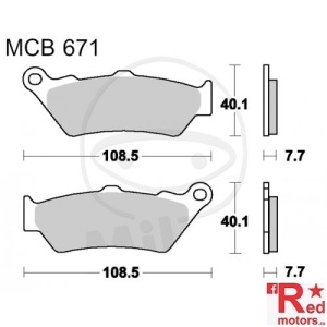 Placute frana fata SINTERED TRW ALTN 108.5x40.1x7.7/108.5x40.1x7.7 MCB671 pentru Aprilia ETV 1000, Moto 650, Pegaso 650, BMW C1 125, F 650 650