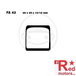 Placute frana fata sinterizate 45x45x10/16 EBC FA42 pentru Yamaha FS1 50, FS1 80, RD 50, RD 125, RD 200