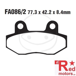 Placute frana fata sinterizate HH 77.3x42.2x8.4 EBC FA86/2 pentru Hyosung Boomer 125, GT 125, GT 250, GT 650, GV 125, ST 700