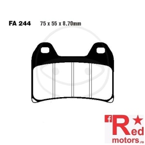 Placute frana fata STD EBC 75x55x8.70 FA244 pentruDucati Multistrada 1200, DS 1000, 1100 S, S 800, ST3 1000