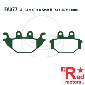 Placute frana fata STD EBC 94x46x8.5/73x46x11 FA377 pentru Adly/Herchee ATV 300, Canyon 320, Hurricane 320, Arctic Cat DVX 250, Cectek Gladiator 500, Kawasaki KVF 300, Kymco MXU 700